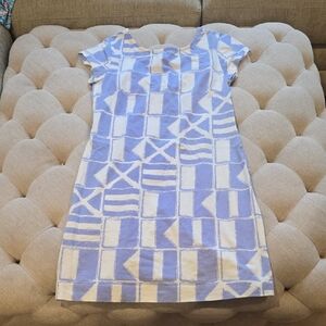 MAHI GOLD Blue and White Plaid Dress